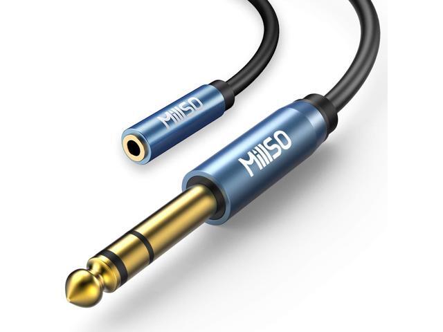 1/4 to 3.5mm Headphone Adapter 16 ft TRS 6.35mm 1/4 Male to 3.5mm 1/8 Female Stereo Jack Audio Adapter for Amplifiers, Guitar Amp, Keyboard Piano,...