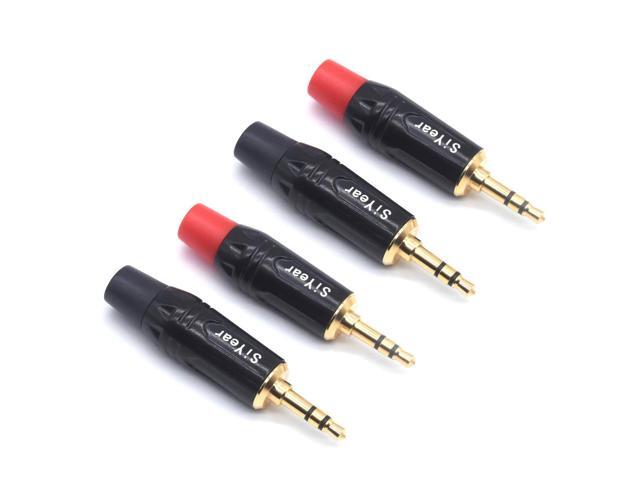 3-Pole 3.5mm Stereo Headphone Jack Male Plug Repair Replacement Solder Adapter, 3.5mm (1/8inch) Solder Type DIY Audio Cable Connector(4PACK)
