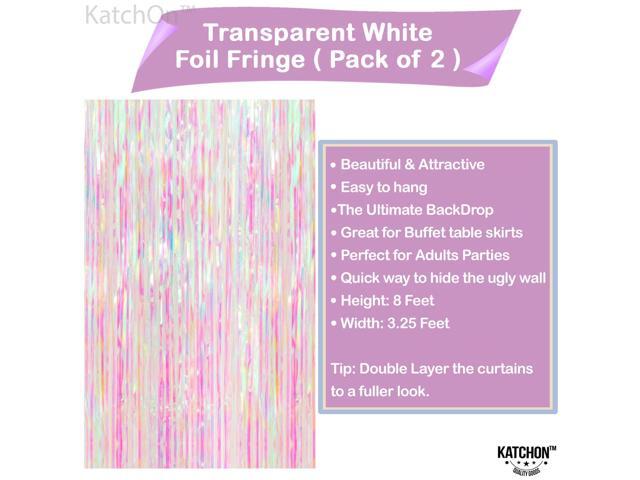 XtraLarge Iridescent Pink Backdrop Curtain - 3.2x8 Ft, Pack of 2 Pink Streamers for Gender Reveal, Bachelorette, Bridal Shower, Birthday...