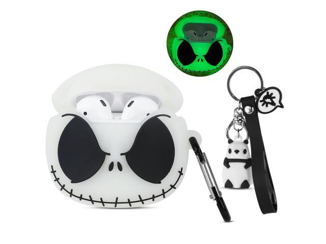Case Cover with Keychain, Halloween Luminous Skull, Soft Silicone Cute Funny Anime Case [Glow in The Dark]