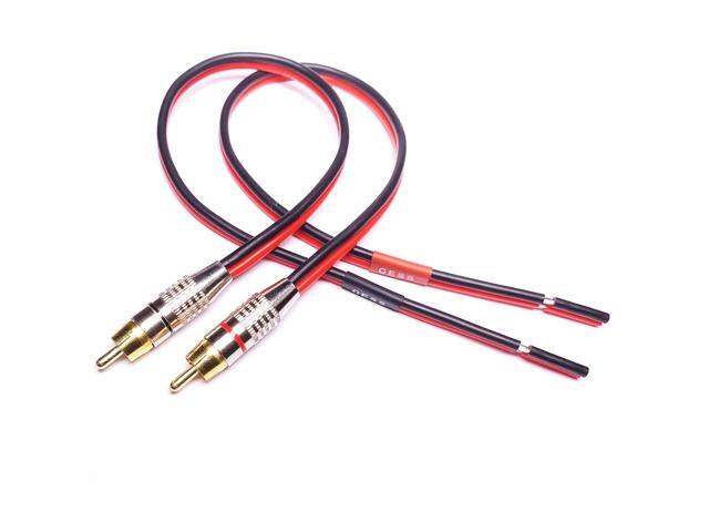 Speaker Cables to RCA Plugs Adapter, 2-Channel (2 FEET)