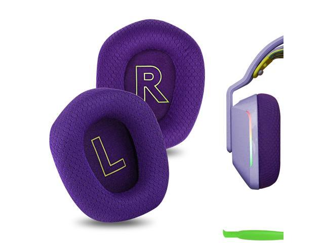 Comfort Mesh Fabric Replacement Ear Pads for Headphones, Ear Cushions, Repair Parts with Video Guide (Purple)