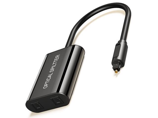Upgraded Digital Toslink Fiber Optical Splitter 1 in 2 Out Audio Adapter CableSignal Enhancement for Television