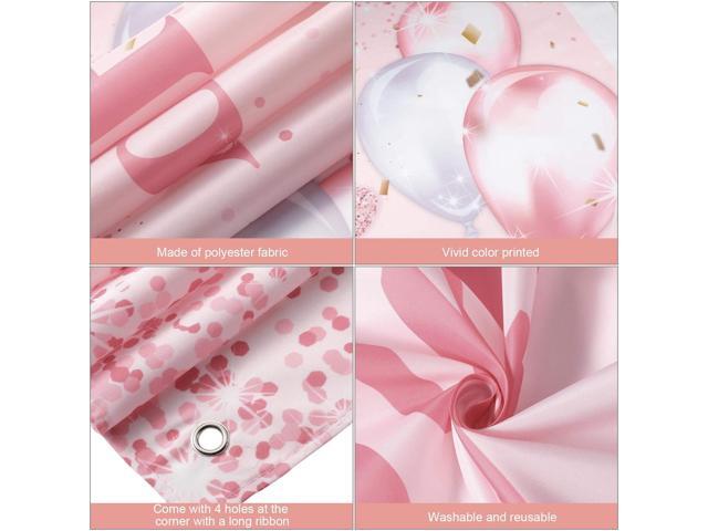 Pink and Rose Gold Happy Birthday Party Decorations Supplies Birthday Party Backdrop for Women Glitter Banner Baby Shower Sweet 16 Photography...