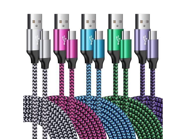 USB C Cable 3FT, 5Pack Type C Fast Charging Cable Nylon Braided Android Phone Charger Cord