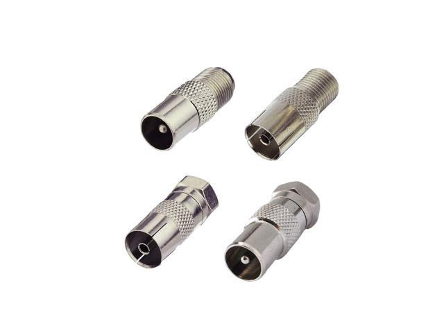 Type to TV Type Series to Coaxial Adapter Connectors (Pack of 8)