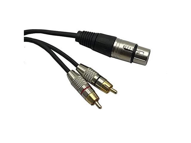 16.5Feet XLR to 2 x Phono RCA Plug Adapter Y Splitter Patch Cable, XLR to Dual RCA Male Plug Stereo Audio Cable Connector