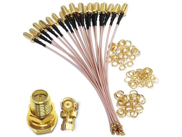 5PCS RG178 U. FL to RP-SMA Female Pigtail Coax Cable, Low Loss IPX-1 Extension Antenna Coax Cable for Antenna, LAN Devices, Video, Mini PCI 6inch(15cm)