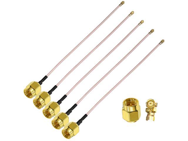 SMA to IPX SMA Male to UFL/U. FL/MHF1 Coaxial Cable IPX to SMA Male Plug WiFi Antenna Pigtail Extension Cable RG178 5pcs 6inch(15cm)
