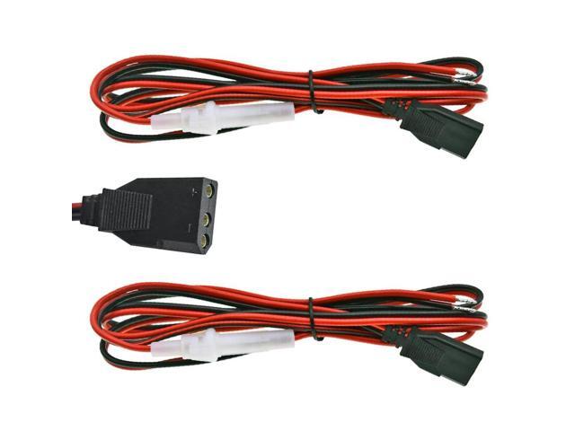 Power Cord 3 Pin 2-Wire Power Cords with 15A Fused Replacement Power Cord for Mobile CB Radio (2 Pack)