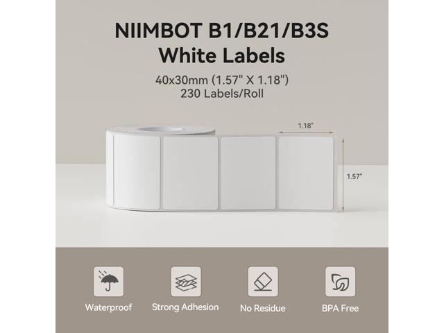 Label for Label Printer, 1.57' X 1.18' (40x30mm), 230 Labels/Roll, Thermal Sticker for Kitchen Jar/Bakery/Grocery/Barcode/Address/Clothing/Small...
