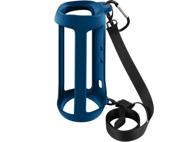 Case for Waterproof Portable Bluetooth Speaker, Gel Soft Skin Rubber Cover, Travel Carrying Storage Bag Pouch with Shoulder Strap and Carabiner (Blue)
