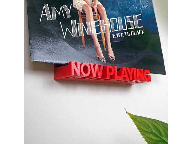 Vinyl Record Stand Wall Mount - Wall Holder Display Stand for Single to Triple LP - ABS Plastic (Red)