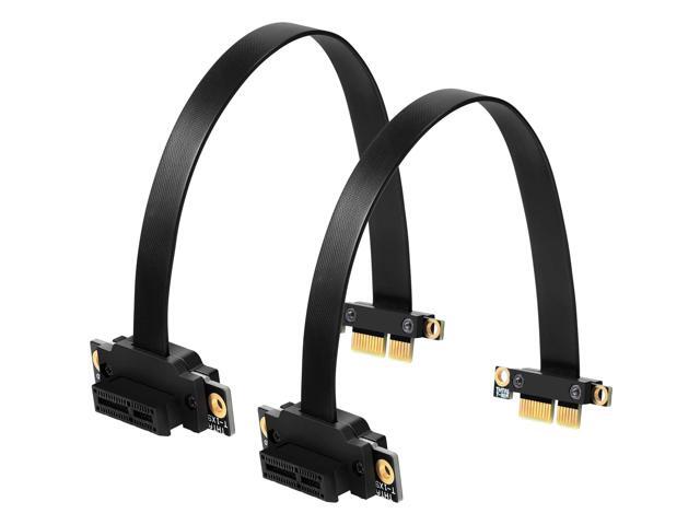 2 Pieces PCI E PCI Extension Cable PCI Riser 1X Express 36pin with Gold Plated Connector, 90 Degree, 20 cm
