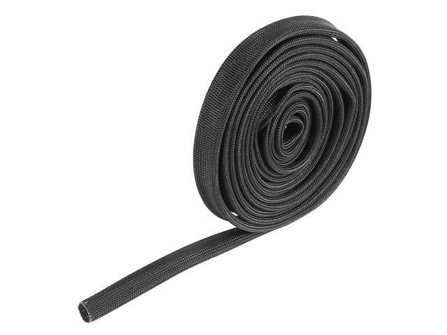 Fiberglass Heat Wire Shield Sleeve Heat High Temp Shield Adjustable Heat Shield 10ft 10mm 3/8' Black for Car Wire Loom Protection