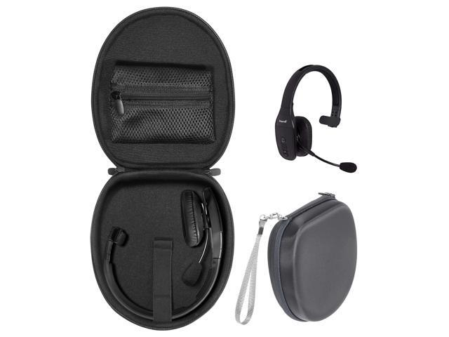 Case for Headset, Mesh Pocket for Cable, Amplifier and Other Accessories, Detachable Wrist Strap
