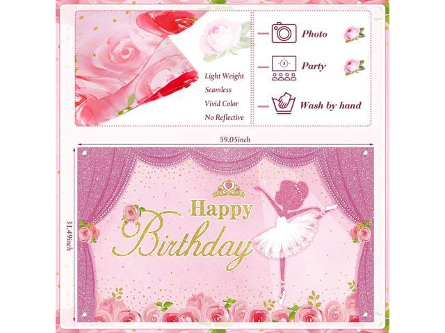 Birthday Party Decorations 5 x 3 ft Cute Ballet Photography Backdrops for Girls Birthday Baby Shower Dance Party Supplies Decorations