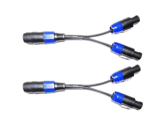 186 Speakon Splitter Cable, Speak-on Break Out for Speaker Cable, 2 Pack (1-Female to 2-Male)
