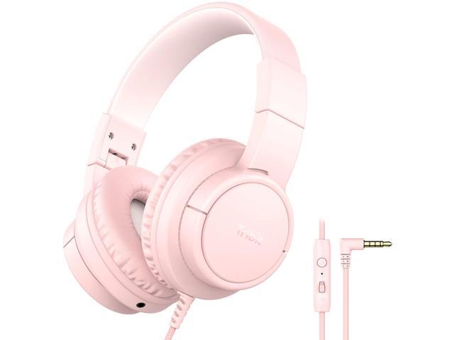 Kids Headphones Wired with Microphone, Safe Sound Tech 85/94dBA Volume Limited, SharePair, HiFi Stereo Foldable Over-Ear Headphones for...