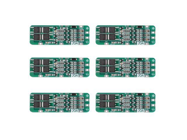 6pcs 3S 20A BMS 18650 Li-ion Lithium Battery Charger Module Protection Board PCB 11.1V 12V 12.6V Module Over-Discharge/Over-Current