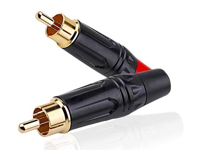 Plugs to Speaker Bare Wire Cables Adapter, HiFi Sound Quality Connector for Audio Video Cable Repair, Speaker Cord - 2 Pack