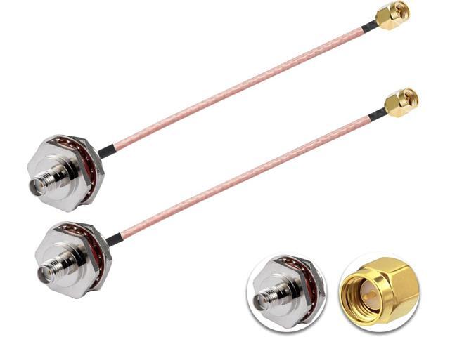 2PCS Cable Male to Female Waterproof Box M16 6' /15CM RG316 RF Low Loss Coaxial Cable for Router Antenna Signal Enhancer Wireless Adapter