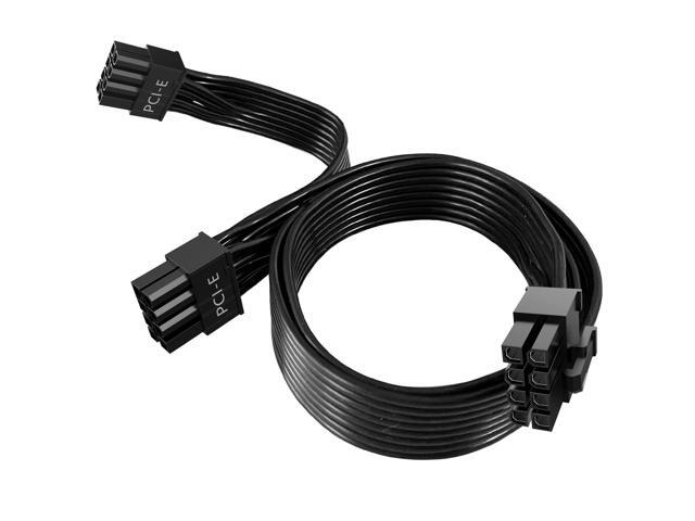 16 AWG PCIE 8 Pin Male to Dual Pcie 8pin(6+2) Male Cable, GPU Power Adapter Cable, Graphics Card 8pin Splitter(65cm+15cm)