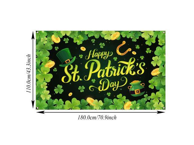 Backdrop Banner Decorations Large Fabric Clover Backdrop Decor Decorations Background Banner Shamrock Leaves Party Supplies