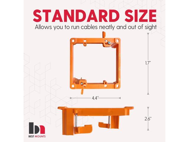 2 Pack Wall Plate Cable Pass Through with Bracket - In Wall Cable Management Kit - Recessed Cable Wall Plate Pair with Dual Gang Low Voltage...