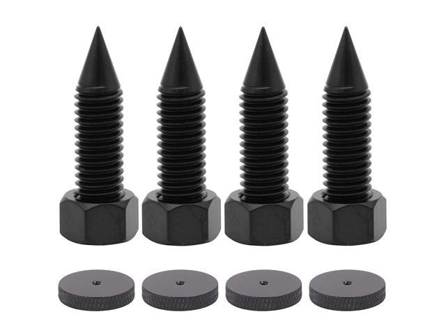 4 Pack Speaker Spikes Floor Protectors Adjustable Speaker Isolation Spikes M10 Black for Subwoofer CD DVD Player Turntable Recorder Chassis with...