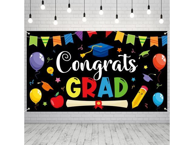 Backdrop Banner Colorful Preschool Graduation Party Decorations Backdrop Class of 2024 Grad Ceremony Background Supplies Congratulations Grad...