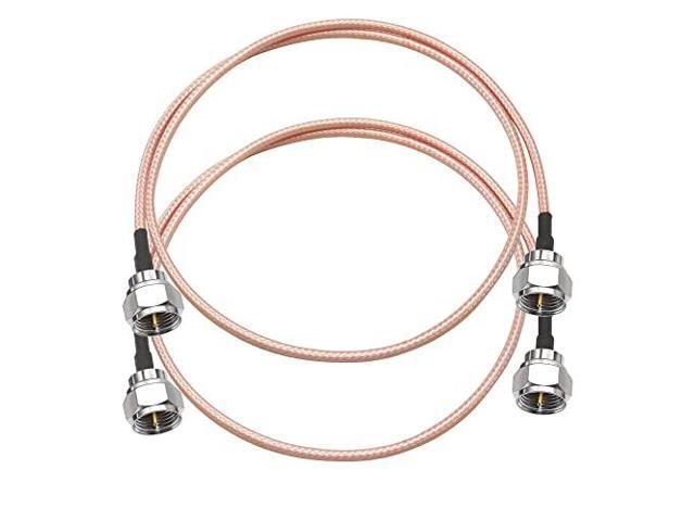 Coax Cable 75ohm Male Plug to Male Plug Extension Assembly Cable RG179 20inch (50cm) WiFi Antenna Jumper Coaxial Cable 2 Pack