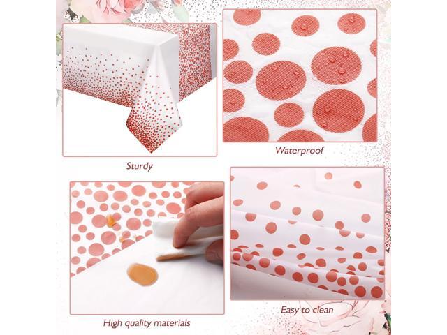 2 Pcs Pink Happy Birthday Backdrop Banner and Tablecloth for Women Rose Gold Birthday Party Decorations Plastic Floral Table Cover Backdrop...