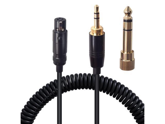 Upgrade Cord Replacement for Headphones Extension Spring Relief Coiled Audio Cable(5~15ft)