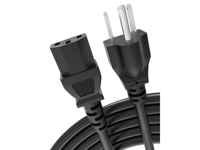 18AWG Power Cord for TV Computer PC Monitor Power Supply NEMA 5-15P to C13 Power Cable 10A 125V Printer Power Cord-15Ft