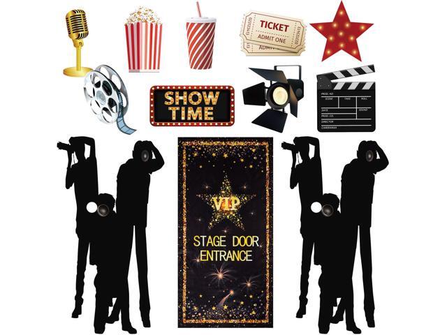 14 Pieces Movie Theme Photography Backdrop and Studio Props DIY Kit, Stage Door Entrance Doors Cover, Props Party Accessory Awards Night Ceremony...
