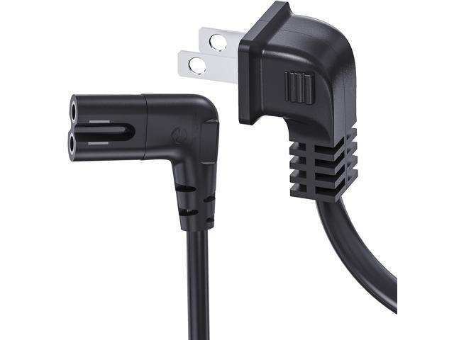 18-Feet 90 Degree Angled 18AWG 2-Prong to L-Shaped C7 Power Cord Replacement for LED TV, Sky Box
