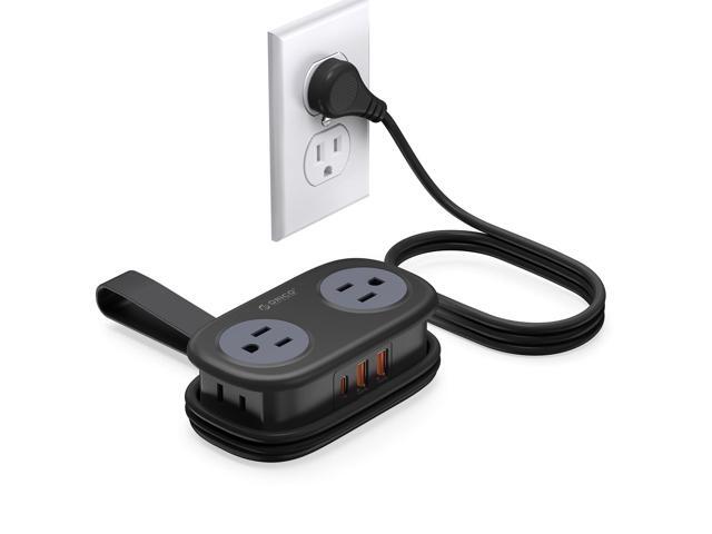 Travel Power Strip PD20W with 4 AC Outlets 3 USB Ports (1 USB-C), 4FT Flat Plug Extension Cord, Compact Portable Design for Business Travel, Cruise.