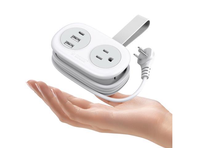 Travel Power Strip, 3.7FT Small Extension Cord, Portable Power Strip Flat Plug with 2 AC Outlets 3 USB Ports (1 USB C), Multi Plug Extension Cord...