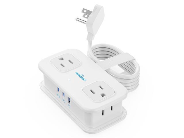 Cruise Essentials, 4 Ft Travel Power Strip with 4 Outlets and 3 USB Ports (2 USB C), Non Surge Protector for Cruise Ship, Travel Essentials, Home.