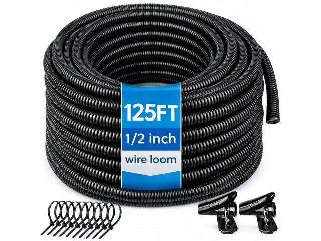 Automotive Wire Loom Flame Retardant Split Wire Loom Tubing Assortment Wiring Loom Kit Plastic Cover Electrical Covering Conduit Protective Wire.