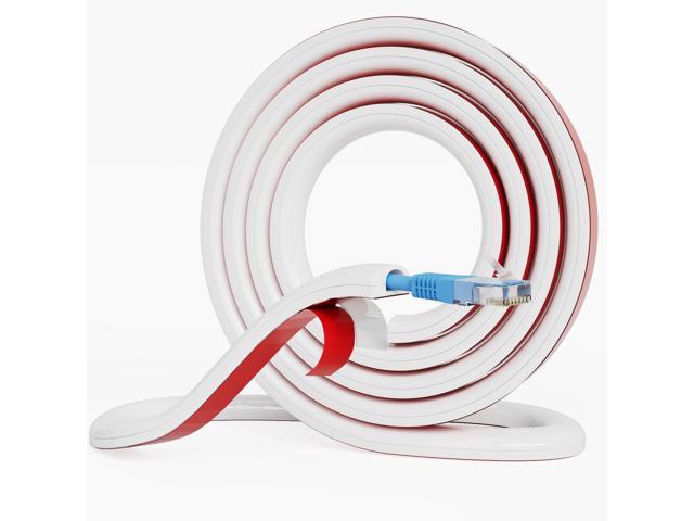 Cord Hider Raceway Kit, 78 inch Wall Cable Hider for 1 Cable, Silicone Material Hiding Wall Mount TV Powers Cords in Home Office, W0.59 H0.39in White