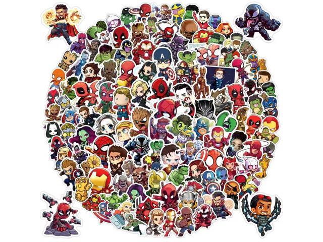 200PCS Cartoon Character Superhero Stickers for Kids Waterproof Vinyl Superhero Stickers Bulk for Water Bottles Skateboard Luggage Laptop Bumper.