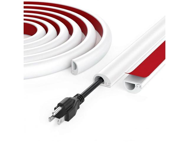 Cord Hider Wall for 1-2 Cables, 118' Self Adhesive Silicone Cord Covers for Wires On Wall, Flexible Wire Covers for Cords On Wall, Cable Cover...