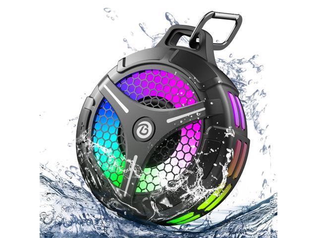 Waterproof Bluetooth Shower Speaker with Suction Cup, IPX7 Bathroom Speaker, 15W Loud Stereo Sound, Deep Bass, TWS Pairing, RGB Lights, Portable.