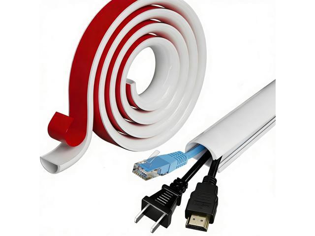 Cord Hider Wall for 2-3 Cables, 78' Self Adhesive Silicone Cord Covers for Wires On Wall, Flexible Wire Covers for Cords On Wall, Cable Cover.