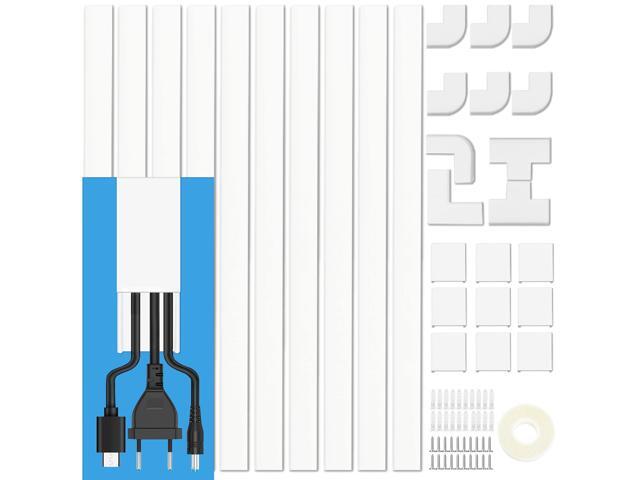 Cord Cover Raceway Kit - 157' Paintable Cable Concealer, Wire Hider for TV Wall Mounting and Wire Management