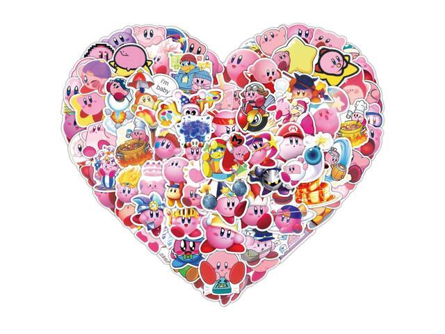 100PCS Cute Cartoon Kirby Stickers Kawaii Game StickersLaptop Waterproof Car Bicycle Suitcase Computer Water Bottle Mobile Phone Sticker Water.
