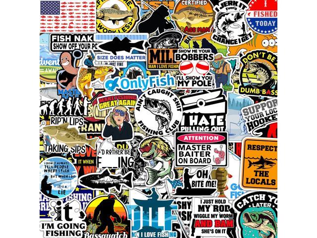 74pcs Funny Fishing Stickers for Tackle Box, Bucket, Fathers Day Gift Waterproof Laptop Car Vinyl Skateboard Water Bottle Hard hat Tool Travel... 74pcs Funny Fishing Stickers for Tackle Box, Bucket, Fathers Day Gift Waterproof Laptop Car Vinyl Skateboard Water Bottle Hard hat Tool Travel...