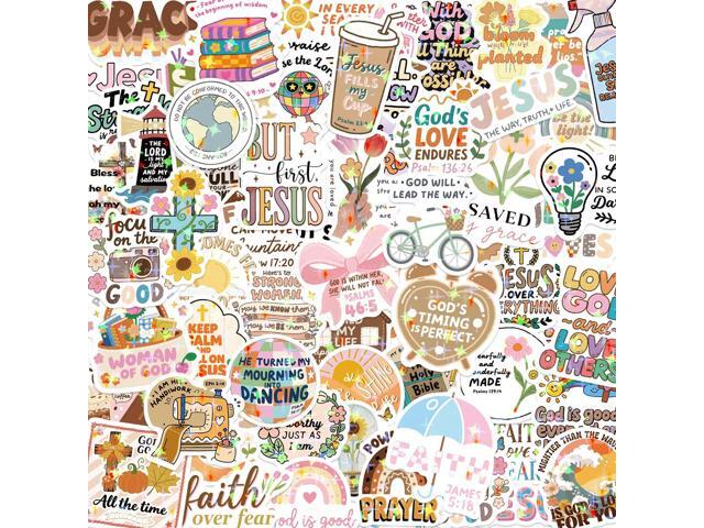 120PCS Christian Bible Verse Stickers, Inspirational Bible Verse Stickers for Water Bottles Boho Religious Faith for Journaling Scrapbook Laptop,...